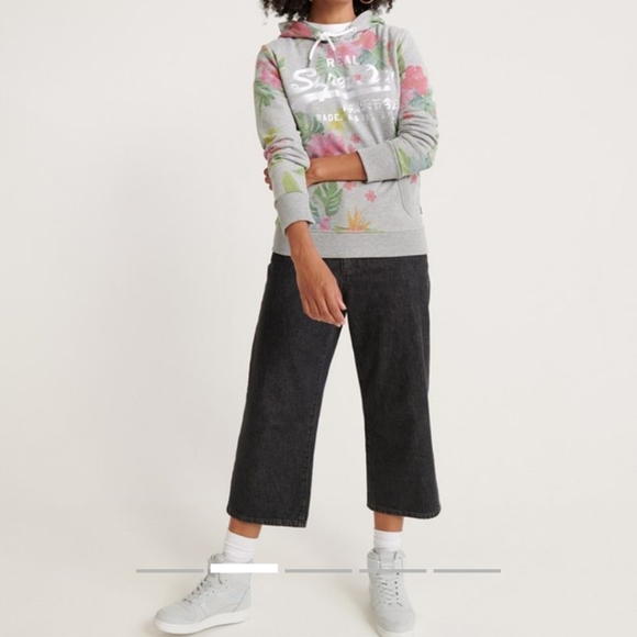 NWT Superdry And Co Vintage Logo Photo Tropical Floral Hoodie Sweatshirt - Picture 6 of 12